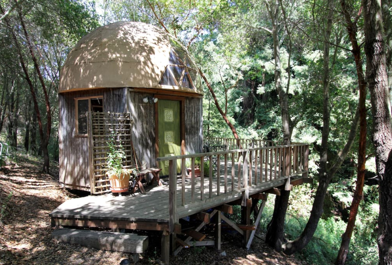 A mushroom dome cabin in Aptos, California
